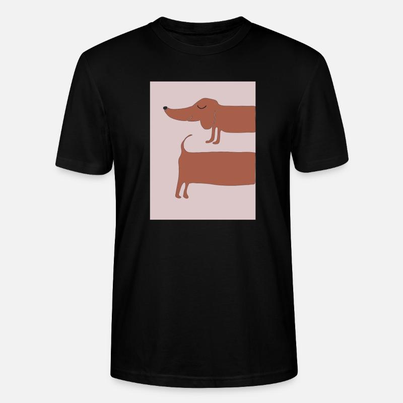 dackel rosa hintergrund - Stanley/Stella Unisex Bio-T-Shirt CRAFTER - Schwarz