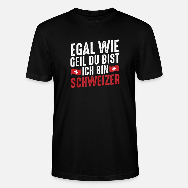 Schweizer Schweiz - Stanley/Stella Unisex Bio-T-Shirt CRAFTER - Schwarz