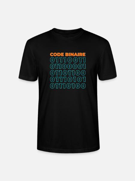 Code binaire - T-shirt bio CRAFTER Stanley Stella Unisexe - noir