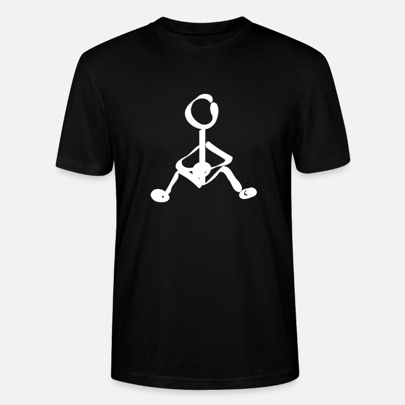 Strichmann sitzend Geschenkidee - Stanley/Stella Unisex Bio-T-Shirt CRAFTER - Schwarz
