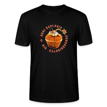 Kalorienbombe - Stanley/Stella Unisex Bio-T-Shirt CRAFTER - Schwarz - Vorne - Alina (178cm) & Michal (187cm)