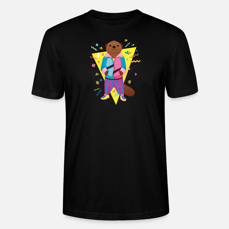 Cool 80's Otter - Stanley/Stella Unisex Bio-T-Shirt CRAFTER - Schwarz