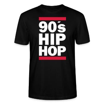 90s Hip Hop - T-shirt bio CRAFTER Stanley Stella Unisexe - noir - Devant - Alina (178cm) & Michal (187cm)