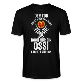 Ostdeutschland Ossi Deutschland DDR - Stanley/Stella Unisex Bio-T-Shirt CRAFTER - Schwarz - Vorne - Alina (178cm) & Michal (187cm)