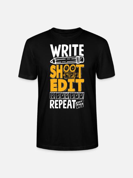 Write Shoot Edit Repeat Filmmaker - Stanley/Stella CRAFTER Unisex Organic T-Shirt - black
