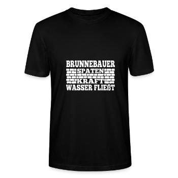 Construction de puits, bêche, puissance, coulée d’eau, constructeur de puits - T-shirt bio CRAFTER Stanley Stella Unisexe - noir - Devant - Alina (178cm) & Michal (187cm)