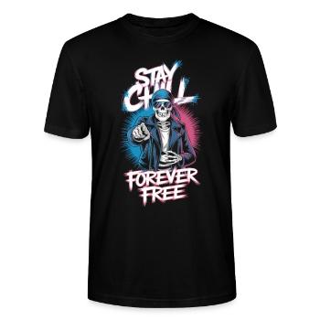 Restez détendu, soyez libre - T-shirt bio CRAFTER Stanley Stella Unisexe - noir - Devant - Alina (178cm) & Michal (187cm)