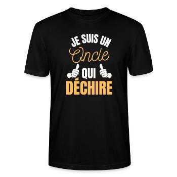 je suis un oncle qui déchire - T-shirt bio CRAFTER Stanley Stella Unisexe - noir - Devant - Alina (178cm) & Michal (187cm)