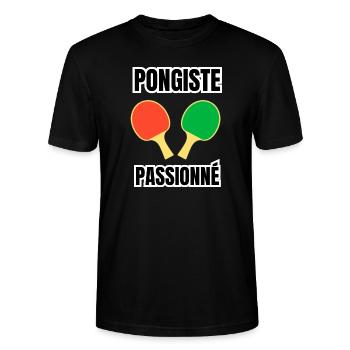 pongiste passionné - T-shirt bio CRAFTER Stanley Stella Unisexe - noir - Devant - Alina (178cm) & Michal (187cm)