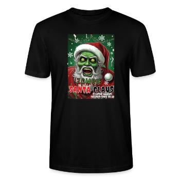 Zombie Zanta Claus Ugly Pull Noël - T-shirt bio CRAFTER Stanley Stella Unisexe - noir - Devant - Alina (178cm) & Michal (187cm)