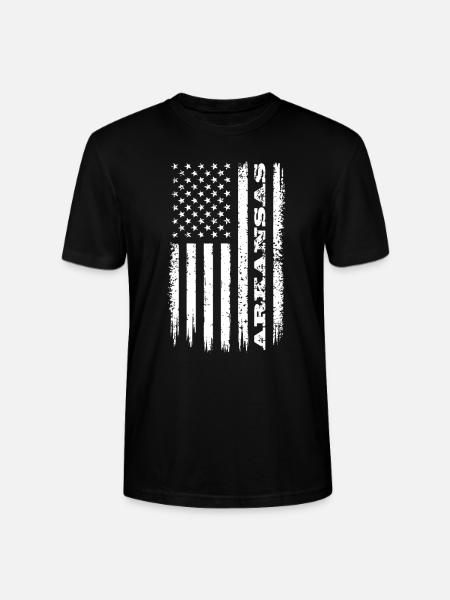 Flag USA Arkansas State Gift - Stanley/Stella CRAFTER Unisex Organic T-Shirt - black