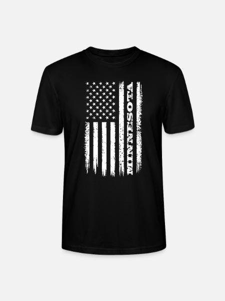 Flag USA Minnesota State Gift - Stanley/Stella CRAFTER Unisex Organic T-Shirt - black