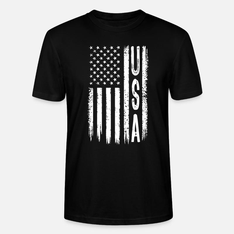 Flag USA - Gift - Stanley/Stella CRAFTER Unisex Organic T-Shirt - black