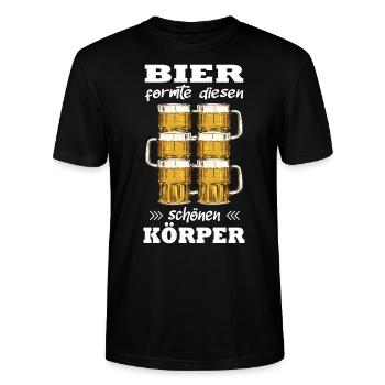 Bier Formte Diesen Schönen Körper Saufen Kostüm - Stanley/Stella Unisex Bio-T-Shirt CRAFTER - Schwarz - Vorne - Alina (178cm) & Michal (187cm)