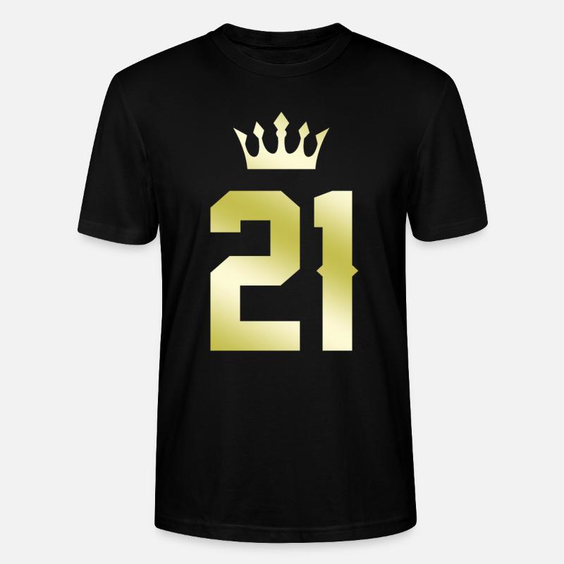 21 Couronne numérique - T-shirt bio CRAFTER Stanley Stella Unisexe - noir