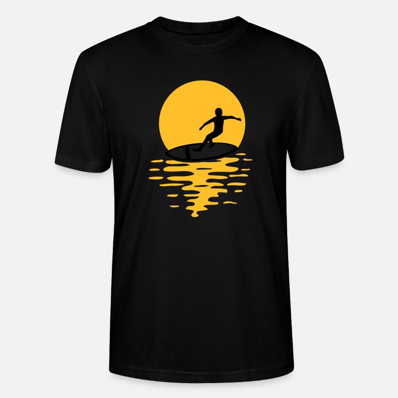 Sonne Abend Surfer - Stanley/Stella Unisex Bio-T-Shirt CRAFTER - Schwarz