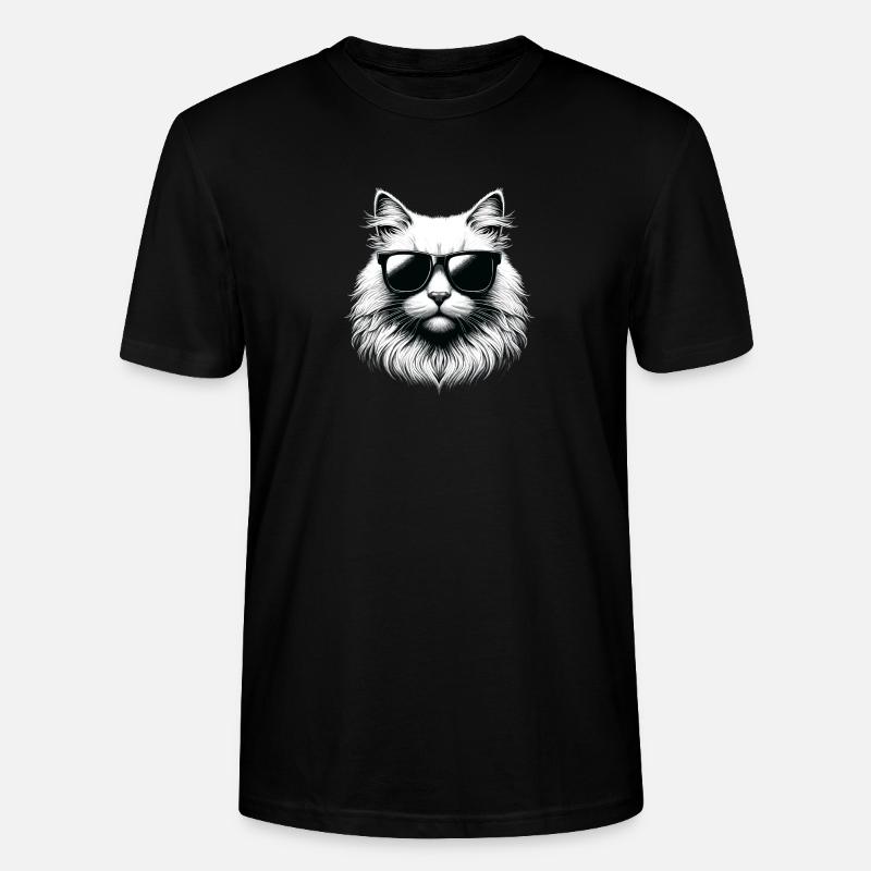 Chat décontracté en été - T-shirt bio CRAFTER Stanley Stella Unisexe - noir