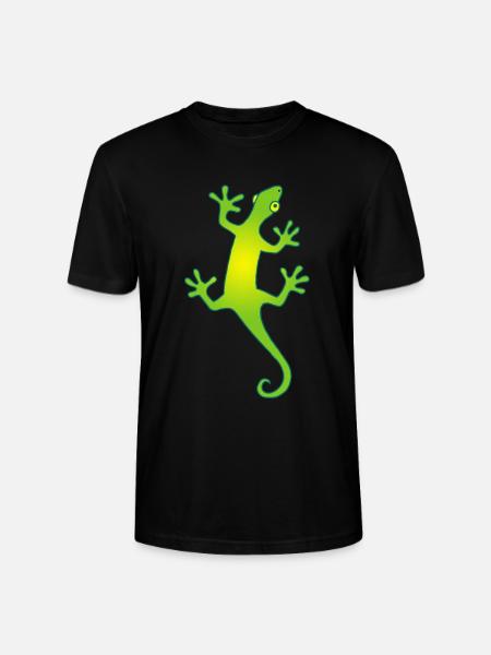 grüne und gelbe Manga-Eidechse - Stanley/Stella Unisex Bio-T-Shirt CRAFTER - Schwarz