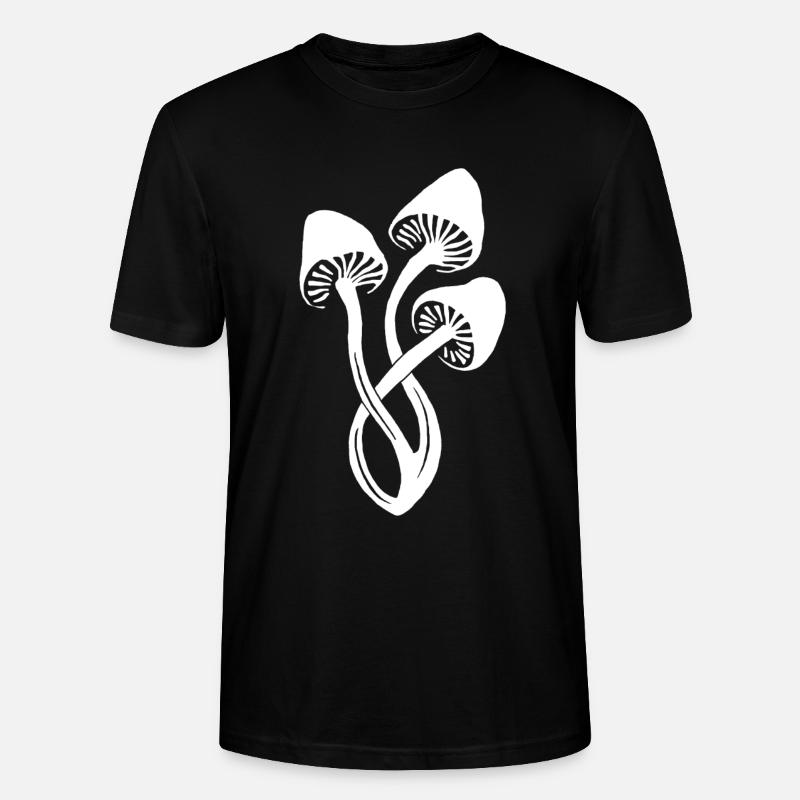 Weißes Pilz-Trio - Stanley/Stella Unisex Bio-T-Shirt CRAFTER - Schwarz
