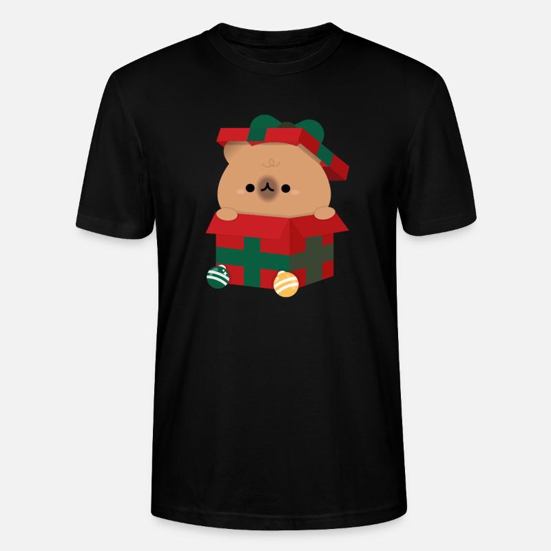 Capybara Weihnachtsgeschenk - Stanley/Stella Unisex Bio-T-Shirt CRAFTER - Schwarz