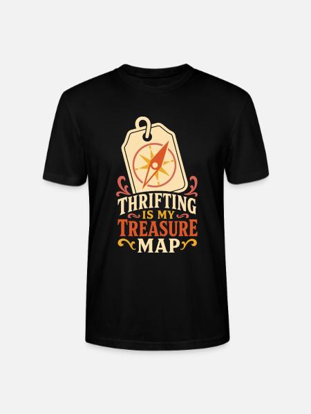 Thrifting Is My Treasure Map - Stanley/Stella Unisex Bio-T-Shirt CRAFTER - Schwarz