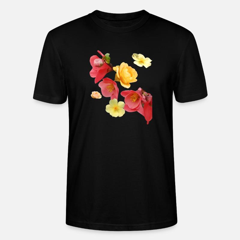 Fleurs,Fleur,Printemps,Fleurs,Tulipes,Roses - T-shirt bio CRAFTER Stanley Stella Unisexe - noir
