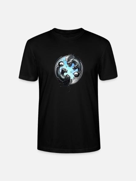 drachen,drache,graffiti,ink,tinte,illustration - Stanley/Stella Unisex Bio-T-Shirt CRAFTER - Schwarz