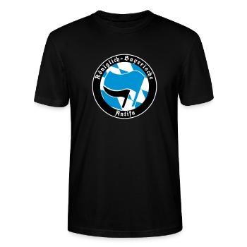 Königlich Bayerische Antifa - Stanley/Stella Unisex Bio-T-Shirt CRAFTER - Schwarz - Vorne - Alina (178cm) & Michal (187cm)