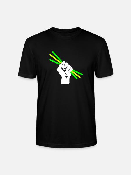 Leuchtstäbchen - Knicklicht - Faust - Stanley/Stella Unisex Bio-T-Shirt CRAFTER - Schwarz