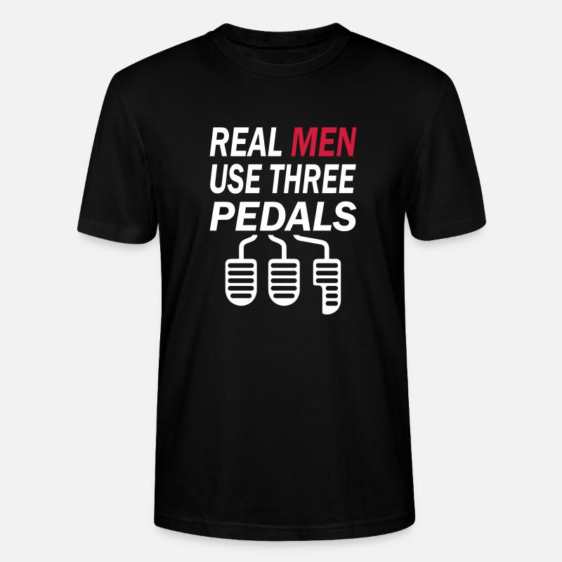 Real Men Three Pedals - Stanley/Stella Unisex Bio-T-Shirt CRAFTER - Schwarz
