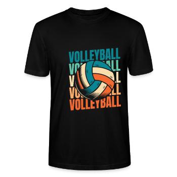 Volleyball Volleyballer - Stanley/Stella Unisex Bio-T-Shirt CRAFTER - Schwarz - Vorne - Alina (178cm) & Michal (187cm)