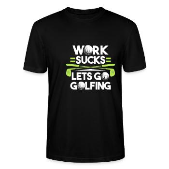 Golf Golfer Golfen - Stanley/Stella Unisex Bio-T-Shirt CRAFTER - Schwarz - Vorne - Alina (178cm) & Michal (187cm)