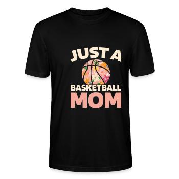Basketball Basketballer Just A Basketball Mom - Stanley/Stella Unisex Bio-T-Shirt CRAFTER - Schwarz - Vorne - Alina (178cm) & Michal (187cm)
