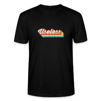 Useless Fun Sarcasm Provocative Gift - Stanley/Stella CRAFTER Unisex Organic T-Shirt - black - Front - Alina (178cm) & Michal (187cm)