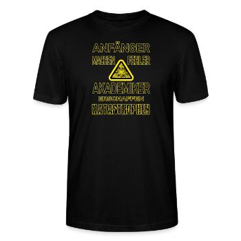 Anfänger Fehler Akademiker Katastrophen - Stanley/Stella Unisex Bio-T-Shirt CRAFTER - Schwarz - Vorne - Alina (178cm) & Michal (187cm)