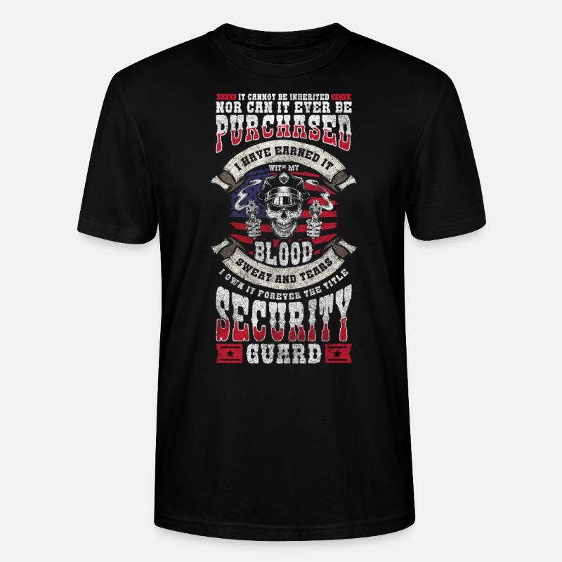 Security guard building sarcasm watching - Stanley/Stella CRAFTER Unisex Organic T-Shirt - black