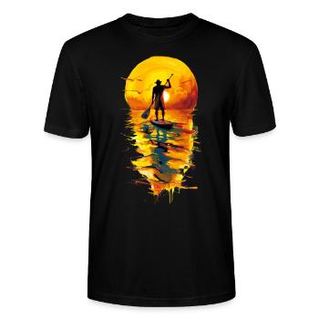 SUP Stand Up Paddle Bestseller SUP Wassersport - Stanley/Stella Unisex Bio-T-Shirt CRAFTER - Schwarz - Vorne - Alina (178cm) & Michal (187cm)