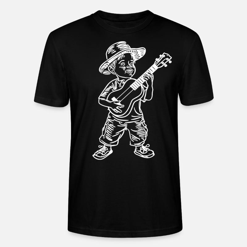Ukulélé garçon dessin - T-shirt bio CRAFTER Stanley Stella Unisexe - noir