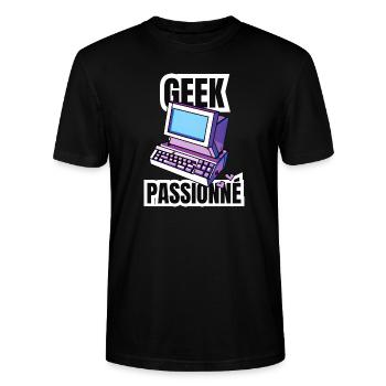 geek passionné - T-shirt bio CRAFTER Stanley Stella Unisexe - noir - Devant - Alina (178cm) & Michal (187cm)