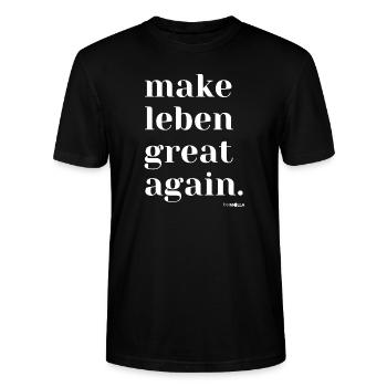 Leben Great_white - Stanley/Stella Unisex Bio-T-Shirt CRAFTER - Schwarz - Vorne - Alina (178cm) & Michal (187cm)