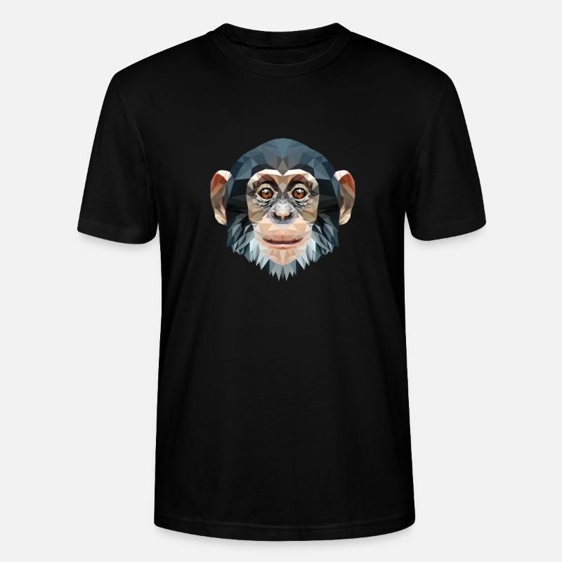 Polygon Design Affe Schimpanse - Stanley/Stella Unisex Bio-T-Shirt CRAFTER - Schwarz