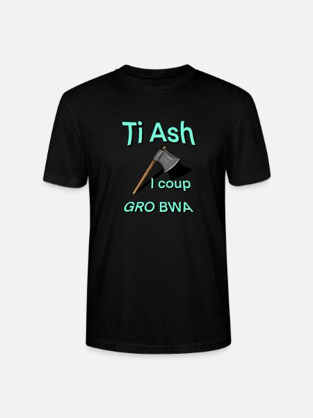 Ti ash i coup gro bwa proverb creole 974 - Stanley/Stella CRAFTER Unisex Organic T-Shirt - black