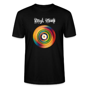 Vinyl-Vibes - Stanley/Stella Unisex Bio-T-Shirt CRAFTER - Schwarz - Vorne - Alina (178cm) & Michal (187cm)