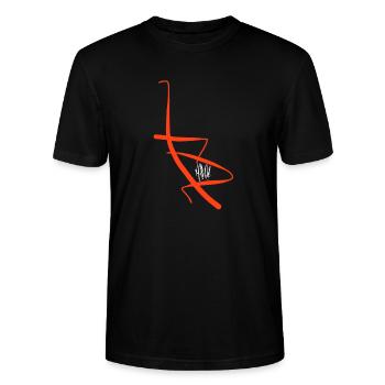 Basel - Stanley/Stella Unisex Bio-T-Shirt CRAFTER - Schwarz - Vorne - Alina (178cm) & Michal (187cm)