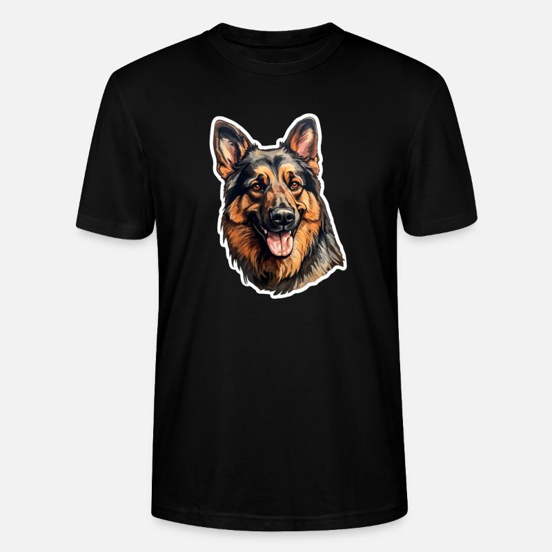 Deutscher Schäferhund künstlerisch - Stanley/Stella Unisex Bio-T-Shirt CRAFTER - Schwarz