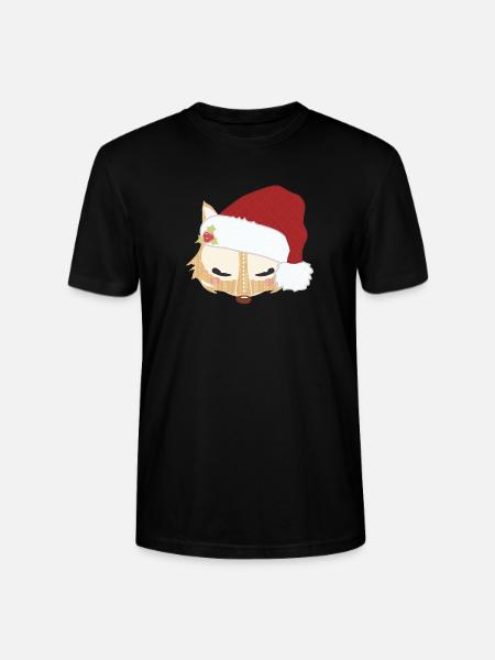 Fox head with santa hat - Stanley/Stella CRAFTER Unisex Organic T-Shirt - black