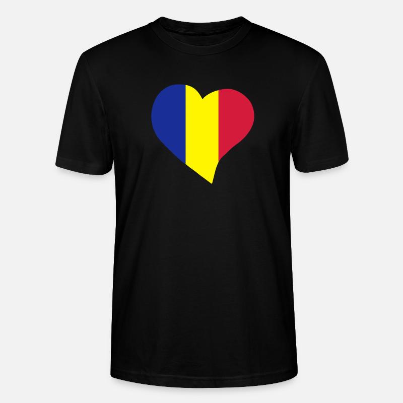 Rumänischer Herz - Stanley/Stella Unisex Bio-T-Shirt CRAFTER - Schwarz