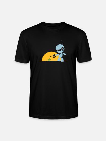 robot flower - Stanley/Stella CRAFTER Unisex Organic T-Shirt - black