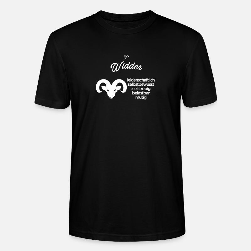 Sternzeichen Widder - Stanley/Stella Unisex Bio-T-Shirt CRAFTER - Schwarz