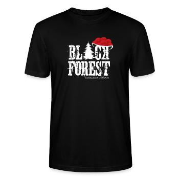 Black Forest Grunge Natur Bollehut - Stanley/Stella Unisex Bio-T-Shirt CRAFTER - Schwarz - Vorne - Alina (178cm) & Michal (187cm)